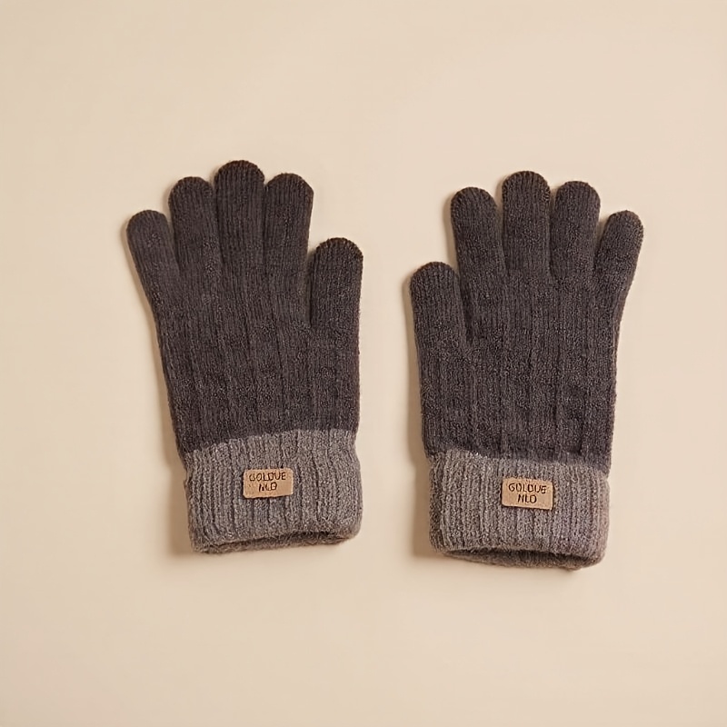 TEMU Winter Warm Gloves, Touchscreen Gloves, Ribbed Contrast Color Fingerless Gloves, Unisex Men Women Cold Protection Fingerless Gloves, Winter