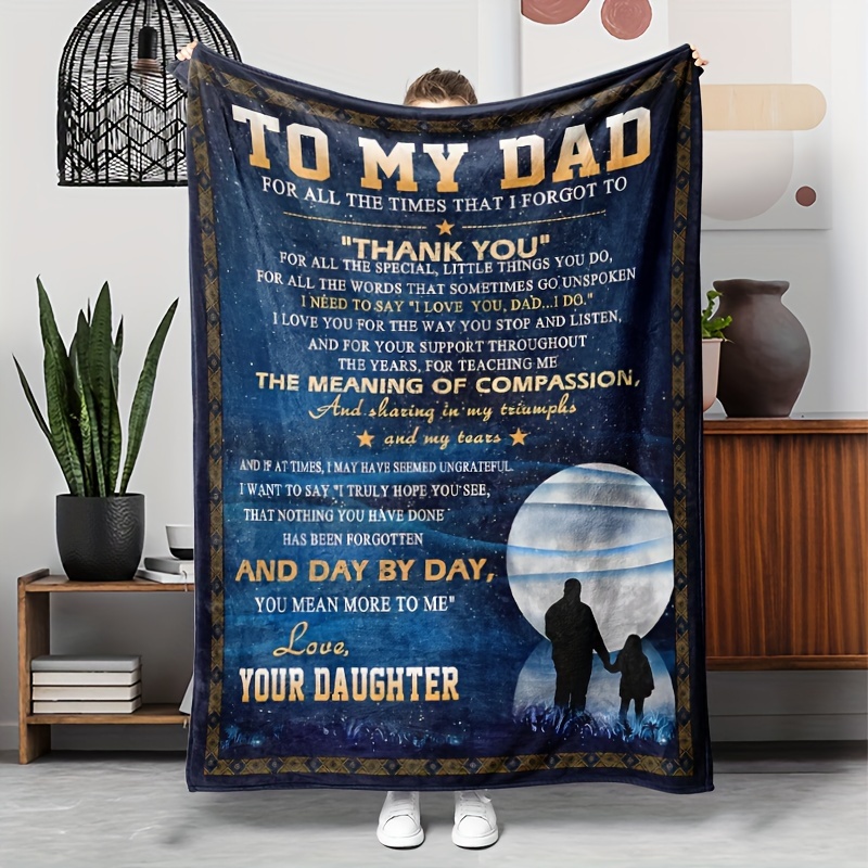 

Dad's Comfort Blanket - Soft Flannel, , Hypoallergenic Throw For Couch, Bed, Office & Camping - Gift