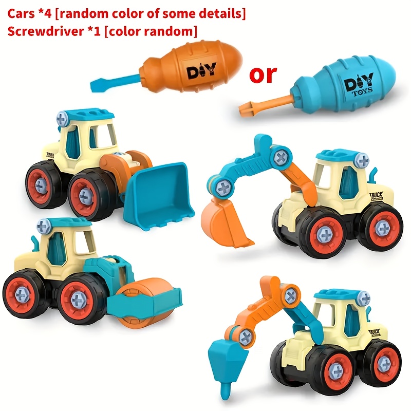 Construction Vehicle Set with 1 Screwdriver