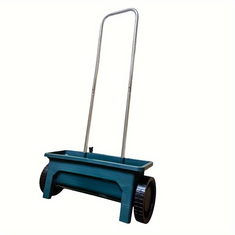 TEMU 1pc Hand-pushed Dual-wheel Garden & Fertilizer Spreader - Essential Lawn Care Tool
