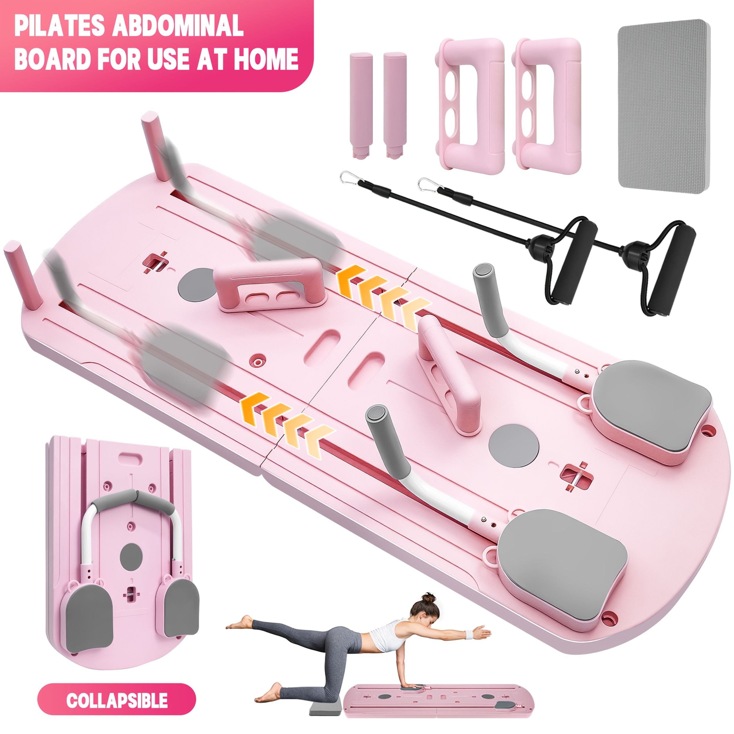 1pc 8-in-1 Multifunctional Foldable Pilates Board - Full-Body Workout Platform with Core, Hip, Leg, Arm Exercises - Compatible with Resistance Bands (Home Gym Equipment) - Space-Saving Foldable Design, Non-Slip Surface - PP Material for Stability - Ideal for Beginners, Advanced, Men & Women - Perfect Gift for Women's Day, Housewarming - Purple Fitness Trainer, Gym Accessories, Educational Fitness Gear, Core Training, Compact Design, Stable Base, Beginners Workout