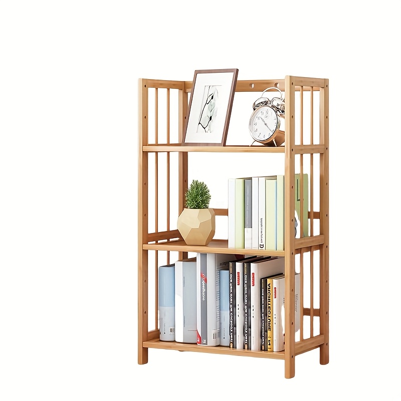 bamboo shelf multi tier bookcase storage shelves removable multipurpose storage display shelf adjustable storage rack for bathroom home office living room kitchen natural