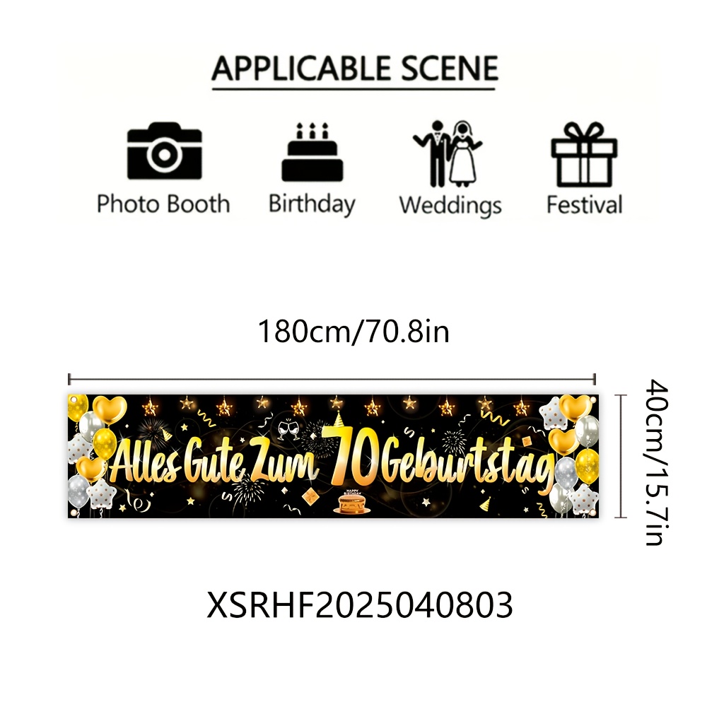 Image of [] 1pc, Birthday Decoration Flag, 180cm * 40cm/ Inches * 15.7 Inches, Suitable For Birthday Party Porch, Courtyard, And Home Decoration Flags, For Ages, Made Of Durable Polyester Material.