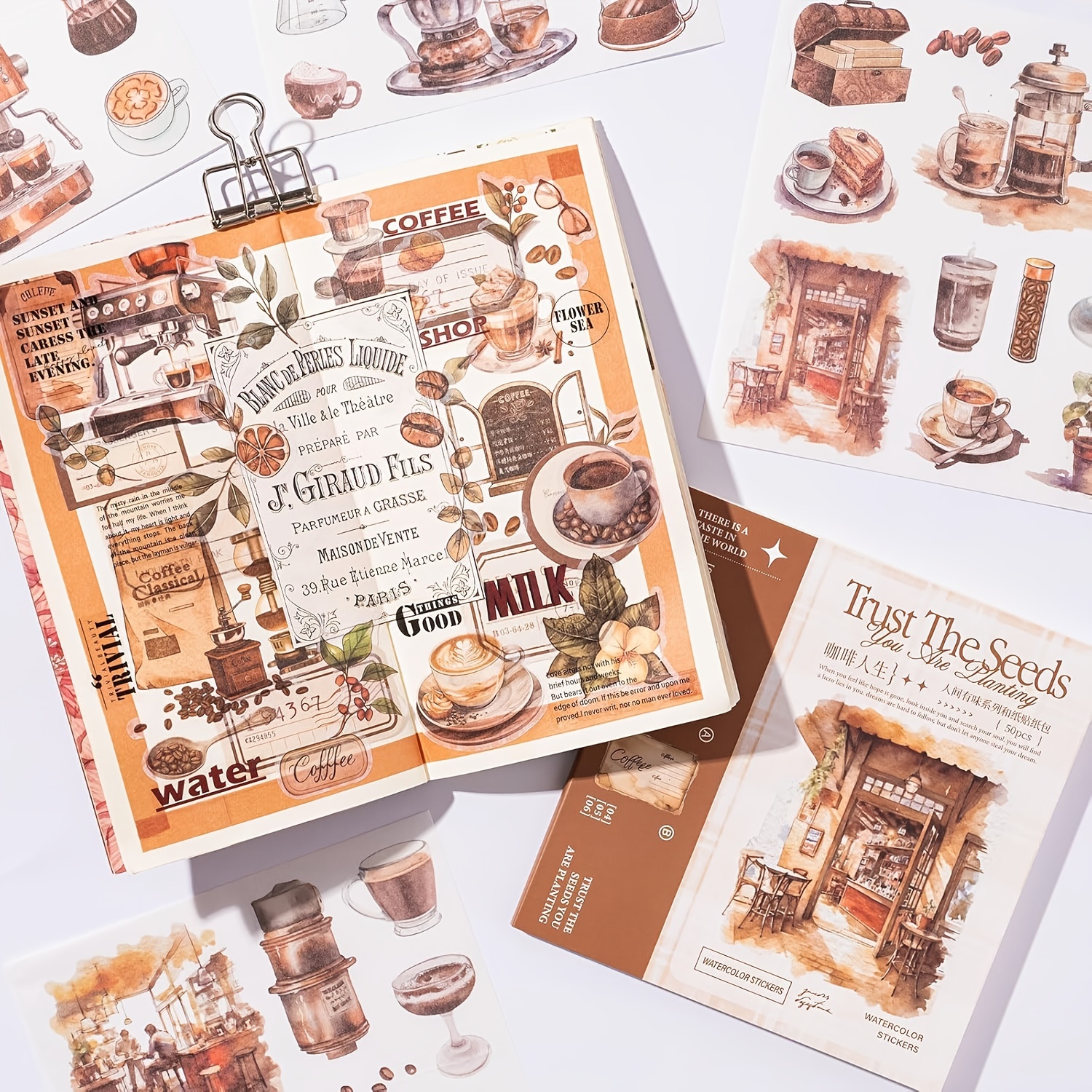 stickers book 50 sheets journaling stickers pre