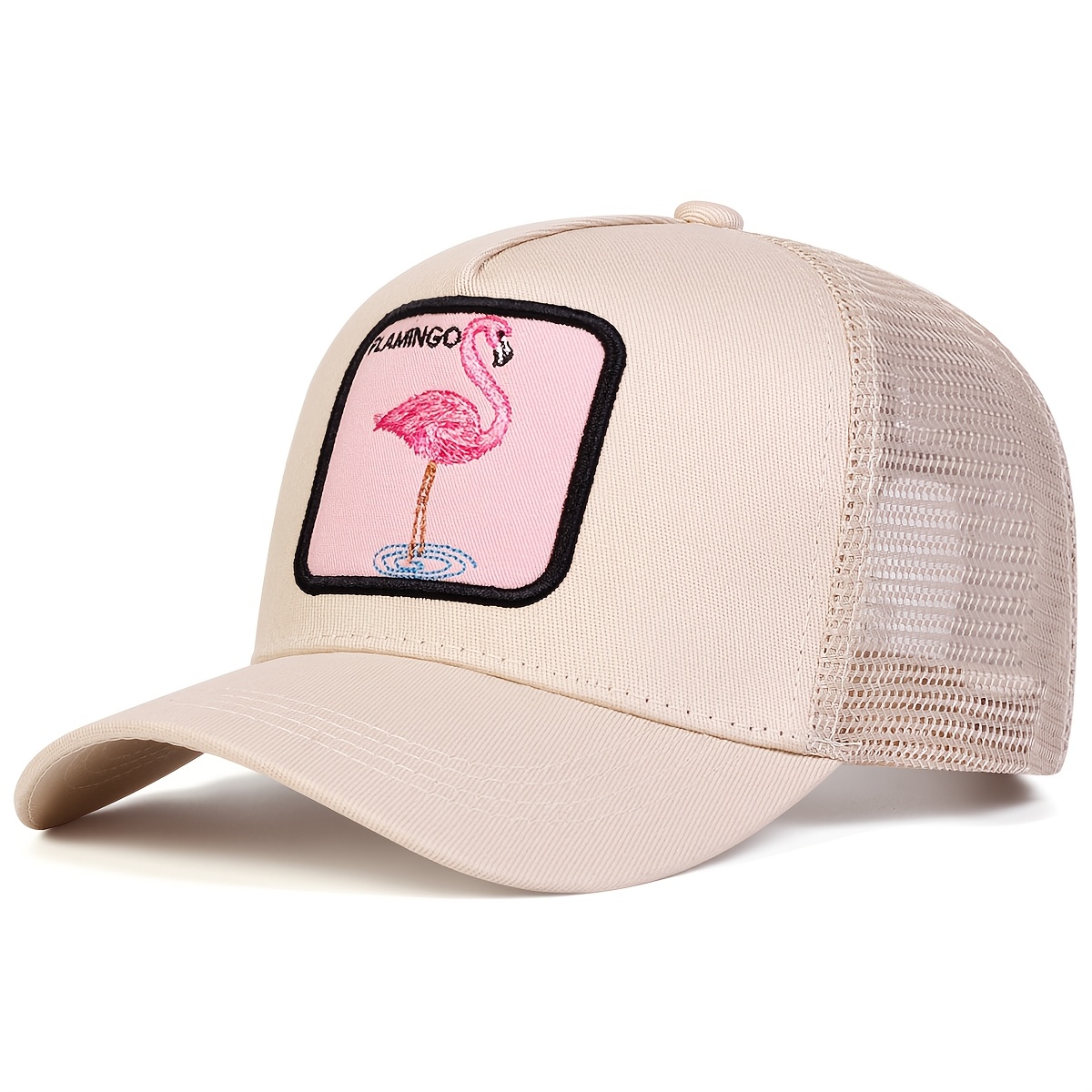 E-shop 1 Damen Vogelstickerei Cap, Modische Fünfteilige Mütze, Verstellbare Outdoor Freizeitkappe für Frühling, Herbst, Reisen Strandurlaub