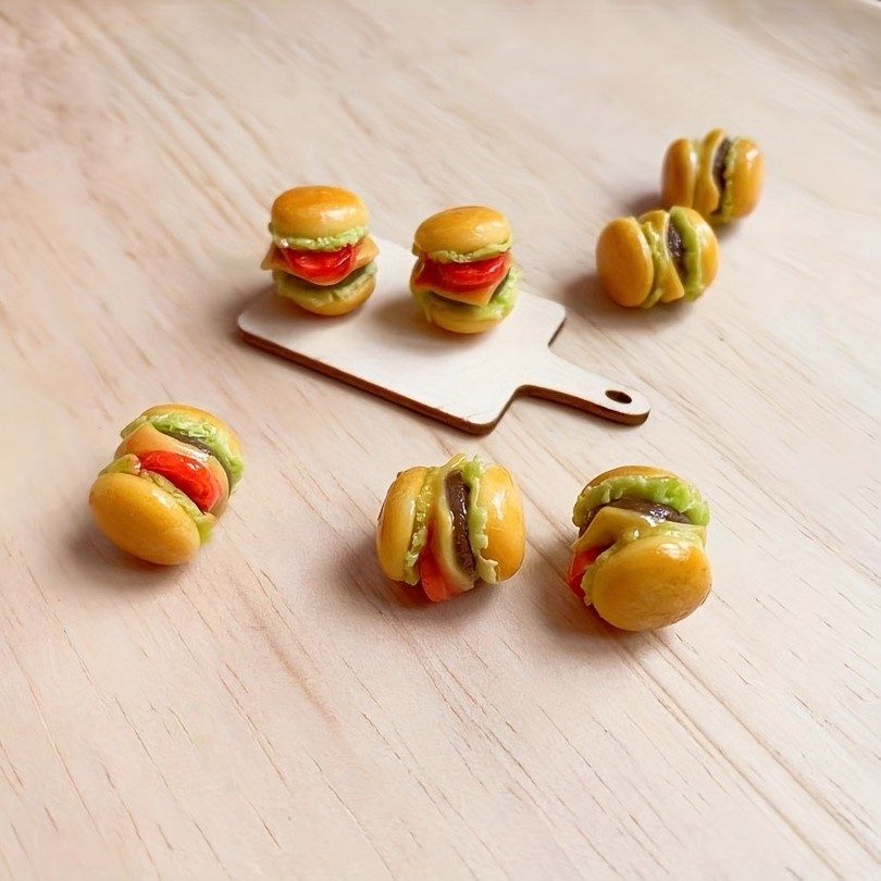

Diy Mini Hamburger Keychain Silicone Mold - Resin Epoxy Casting For Jewelry And Photo Frame Decorations