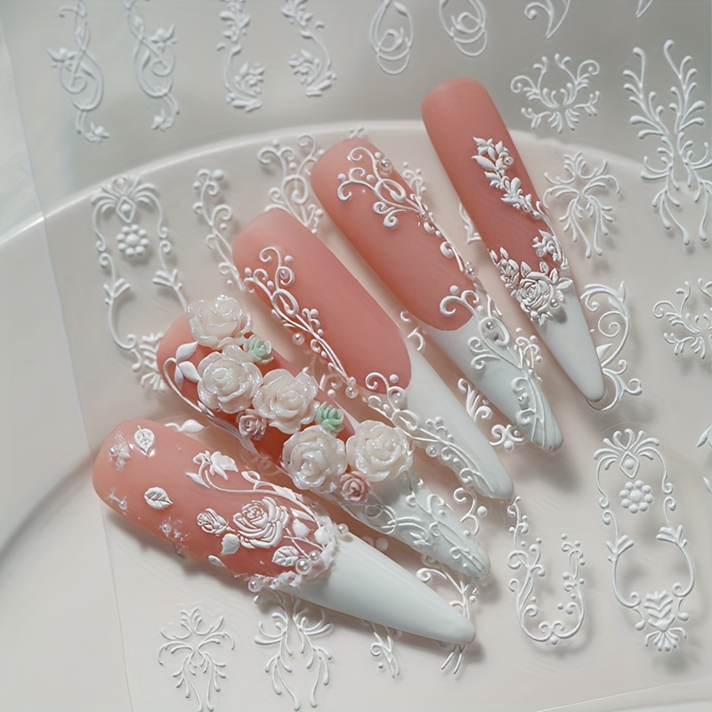 Vine Style Nail Art Sticker, Suitable For , Bridal Makeup, Wedding Decoration, And Personal Diy Use