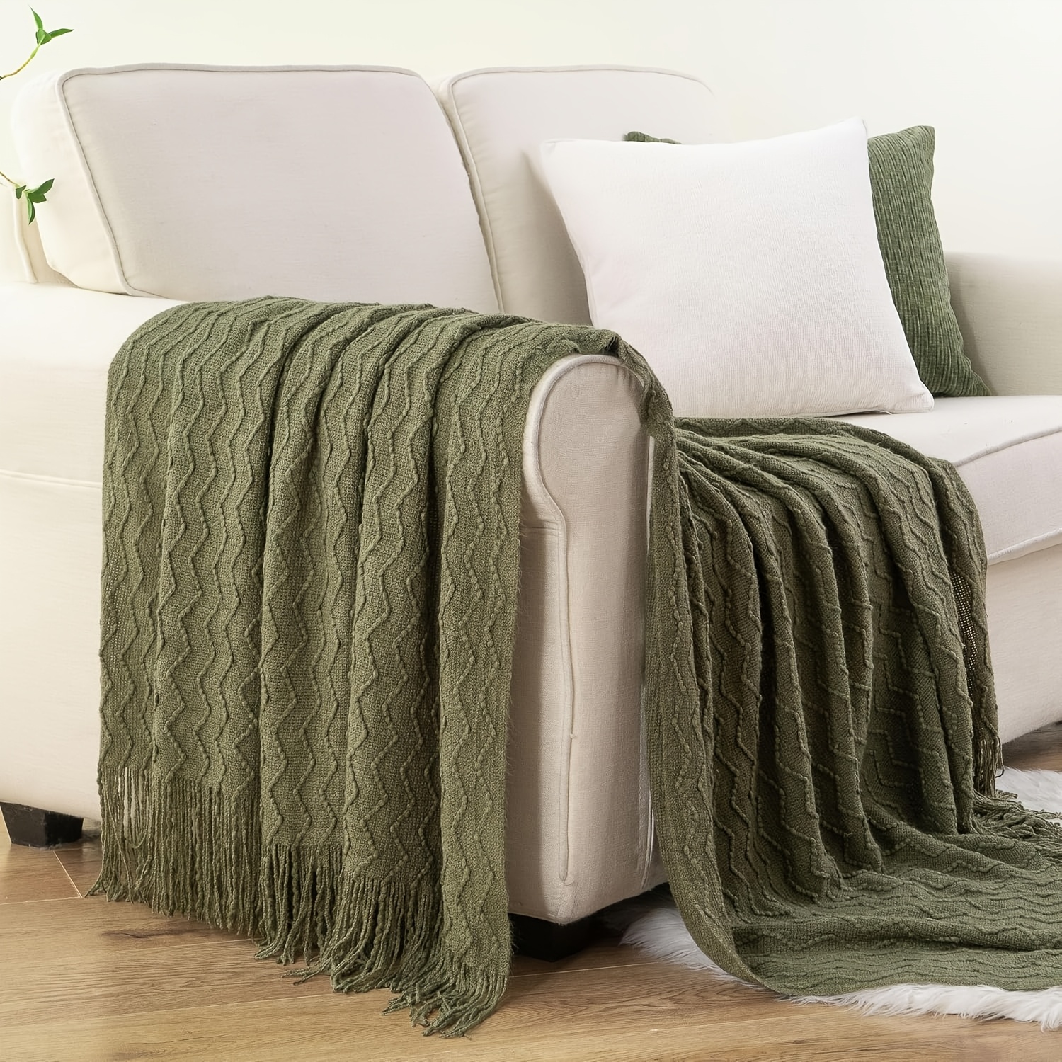 TEMU Ondulada con , Decorativa Texturizada Boho para Sofá, Cama