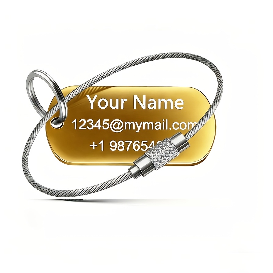 TEMU 1 Personalized Stainless Steel Luggage Tag | Backpack Tag, Metal Anti-lost Name Tag For Travel Suitcase Backpack, Customized Tag, Portable Bag
