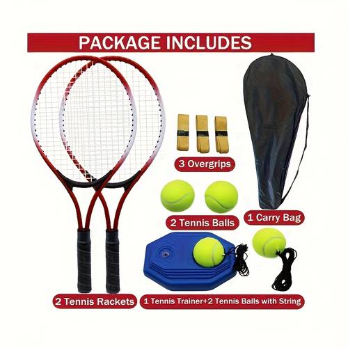 1 set tennis racket single person trainer for beginners with string and automatic ball tennis racket set