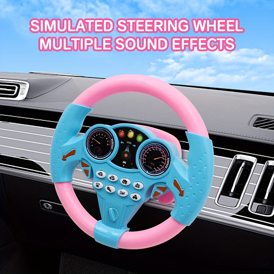 Kids Driving Simulator Steering Wheel Toy with Suction Cups, Interactive  Car Wheel for Educational Play, Plastic Material, Multi-Functional with  Sound