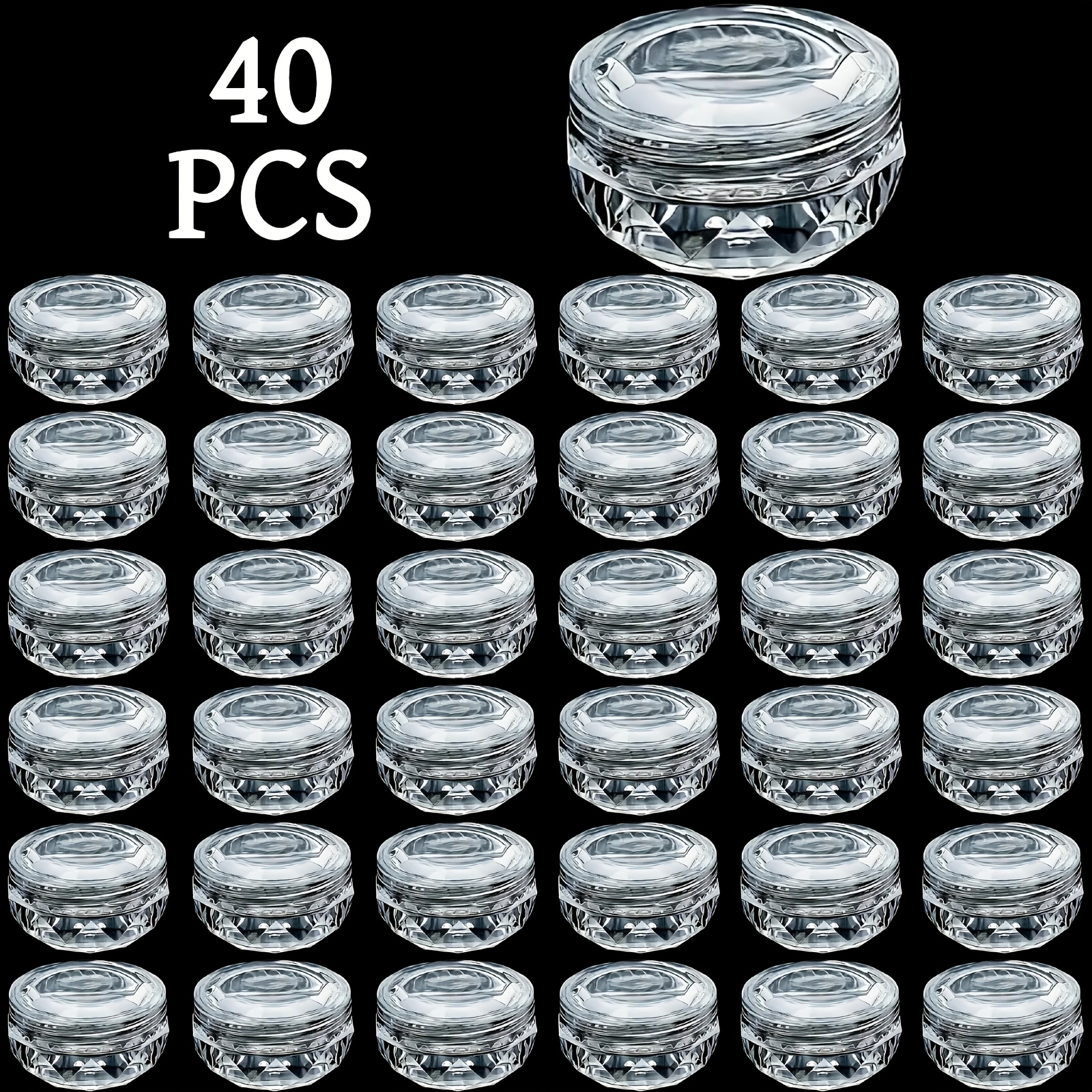 TEMU 40/20 viereckige Spenderflaschen, Kosmetik-Aufbewahrungsbox, transparente rautenförmige Behälter, 0,7*1,2 Zoll Größe, 0,18 oz Fassungsvermögen,