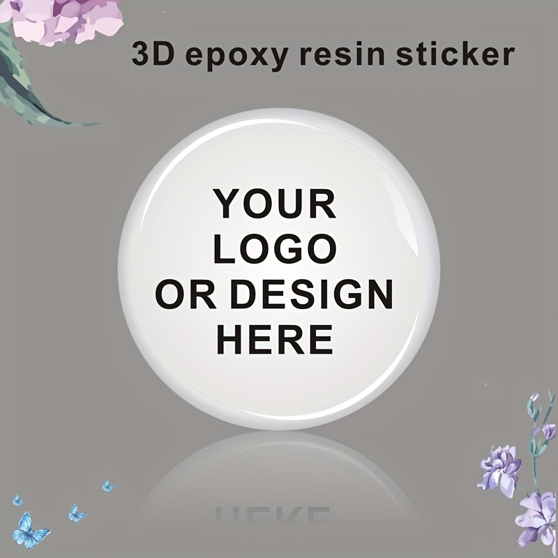 100pcs pack custom personalized logo text picture stickers suitable for plastic   gloss round resin labels     for crafts gifts labels  