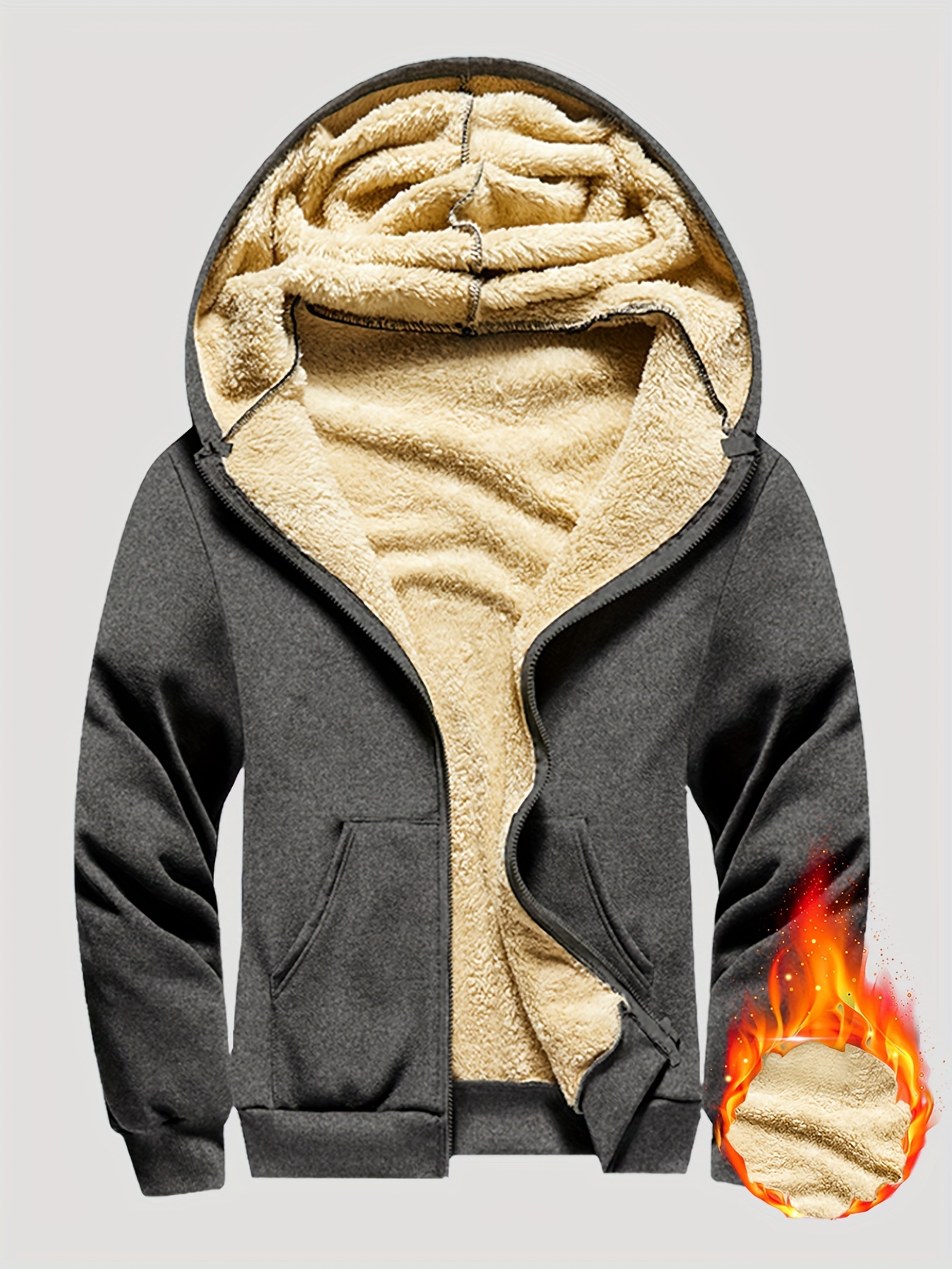 Sherpa Lined Winter Sweatshirt For Men Winter Suits Men Mens