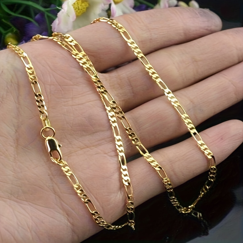 

1pc 16-30 Inch Men’s Golden Chain Necklace - Stylish With Clasp, Casual Attire & Gift