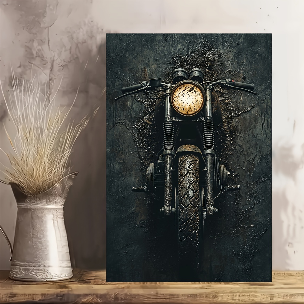 

Motorcycle Wooden Framed Canvas Painting Wall Art Prints For Home Decoration, Living Room & Bedroom, Festival Party Decor, Gifts, Ready To Hang