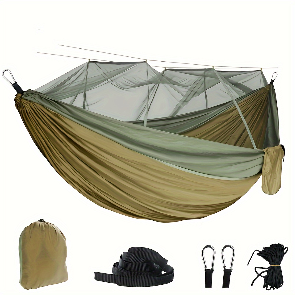 

3-in-1 Hammock With Mosquito Net: Waterproof Double Camping Hammock For Backpacking, Travel, And Park