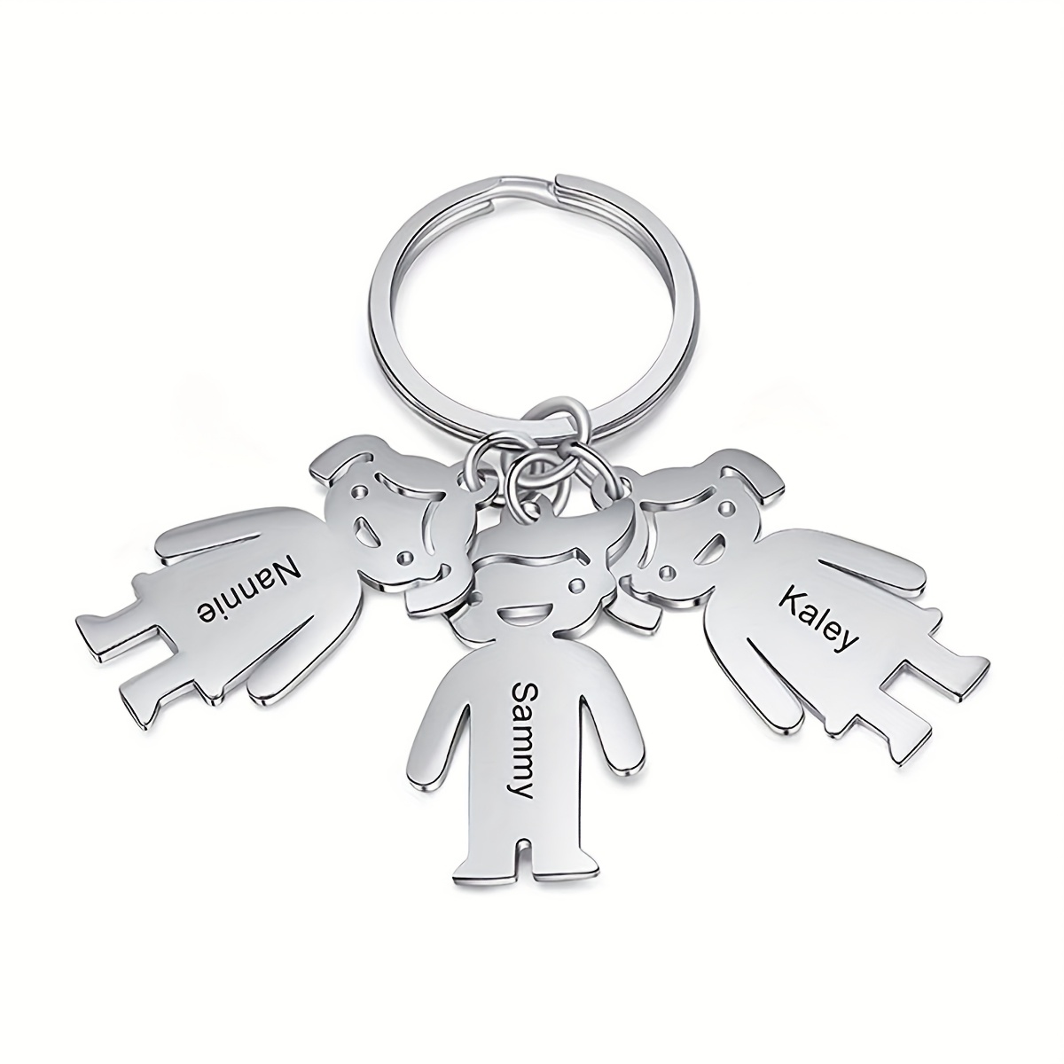 TEMU 1 Llavero Personalizado con , Letra o Número, Colgante para Niño o Niña, Acero Inoxidable Plateado, Múltiples Combinaciones para Elegir, Regalo