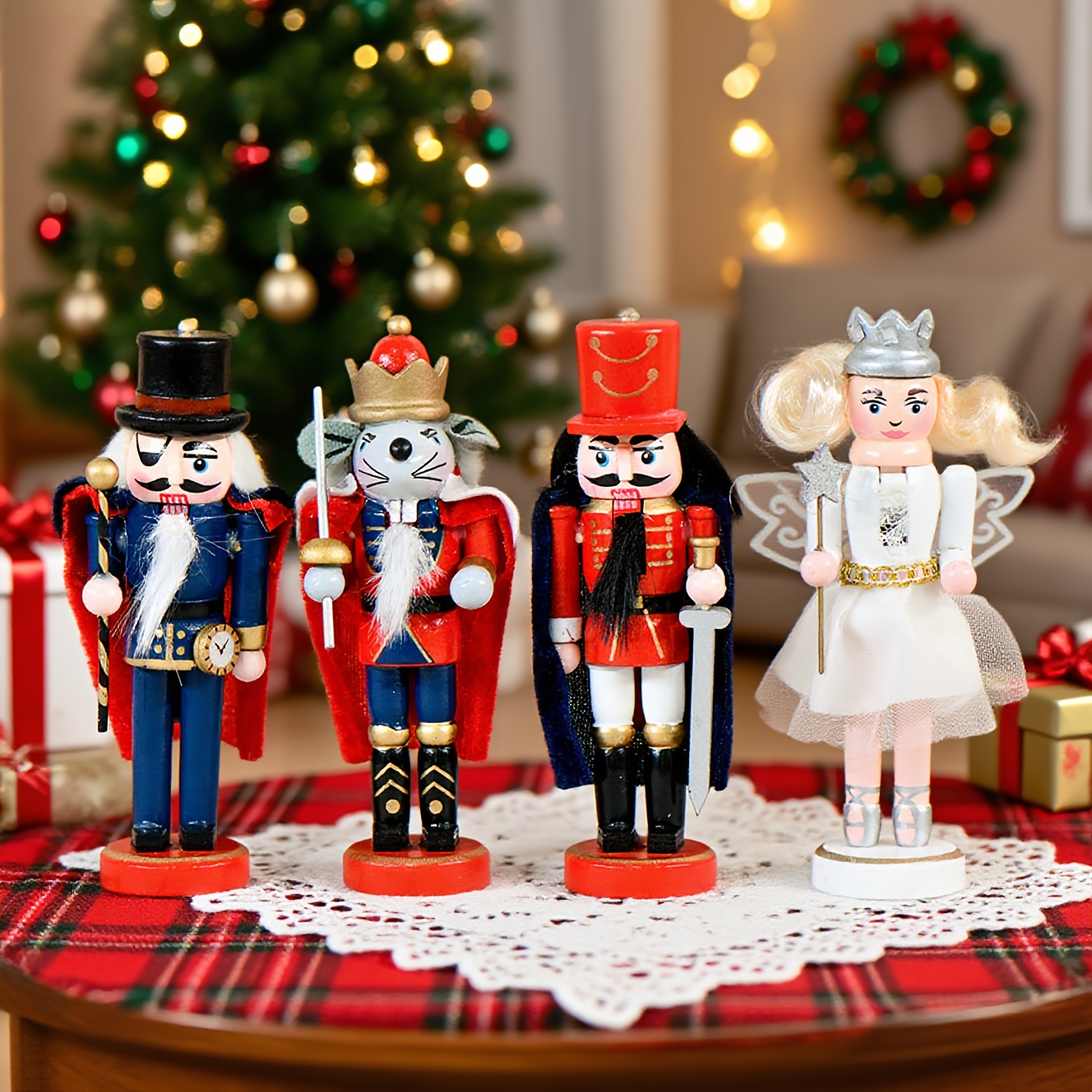 handmade wooden nutcracker decorations mouse king soldier - Temu Japan