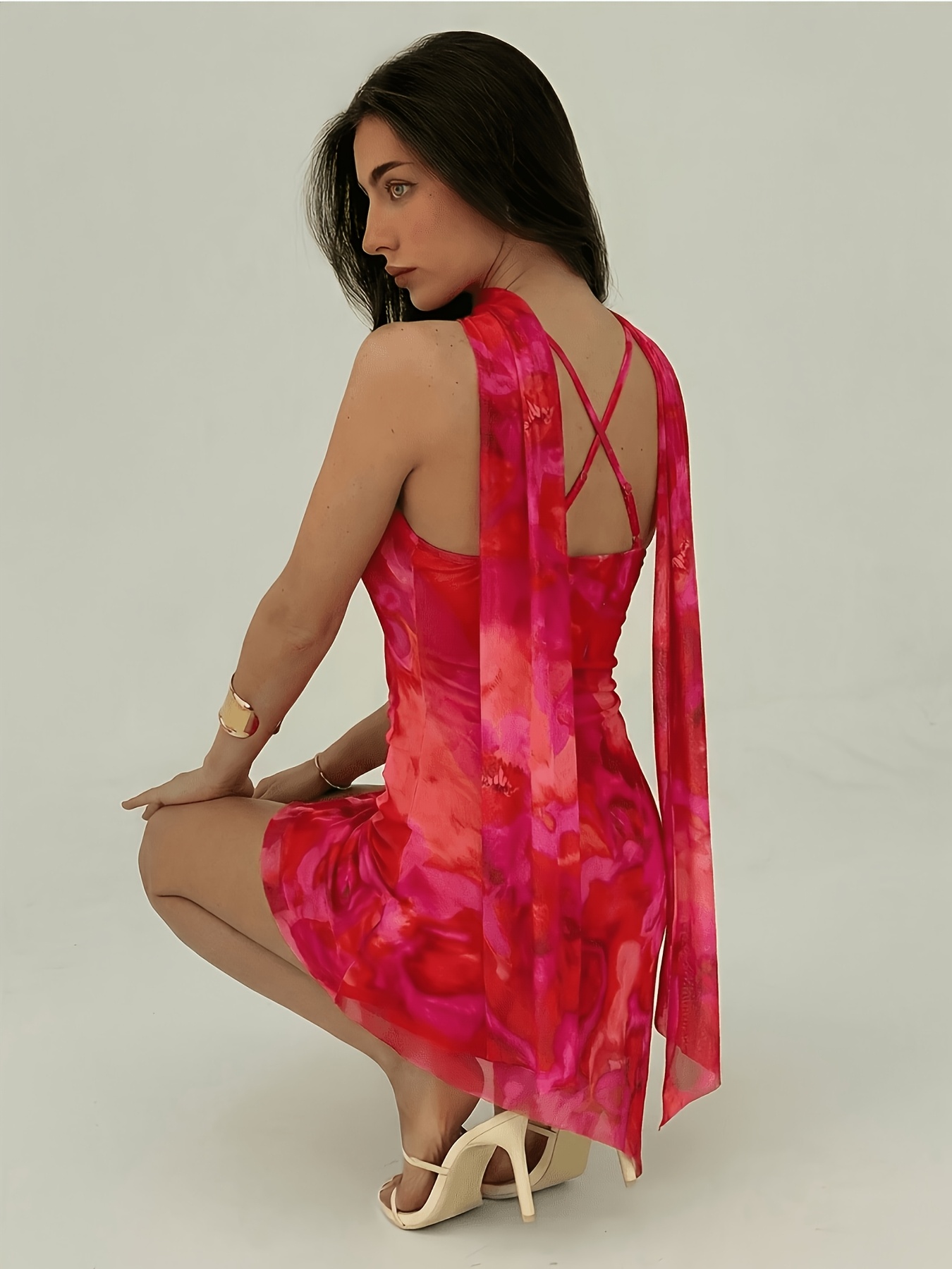 mini dress high slit VALENTINA SUPER HIGH SLIT MINI