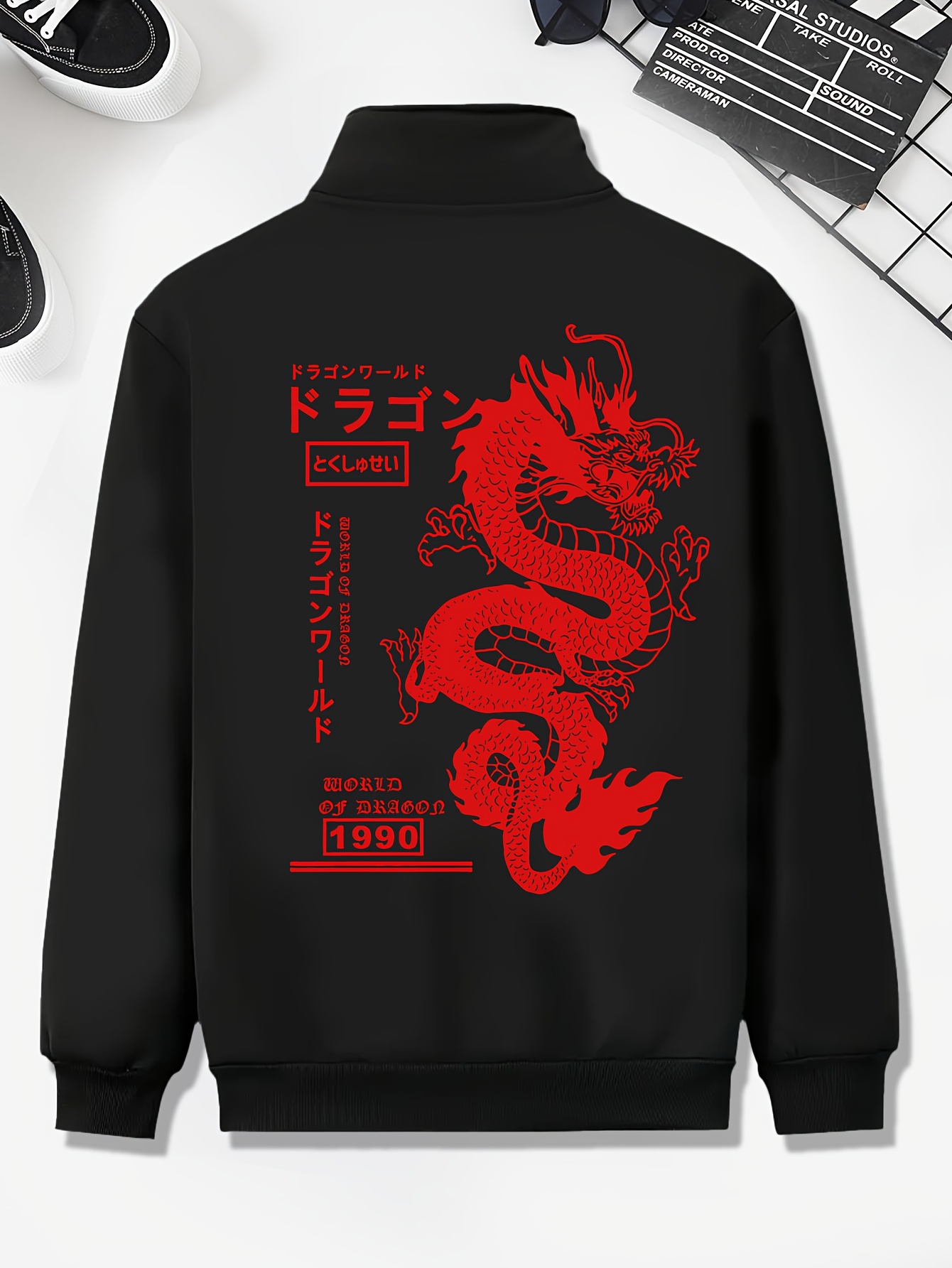 plus size mens chinese style dragon graphic print jacket - Temu