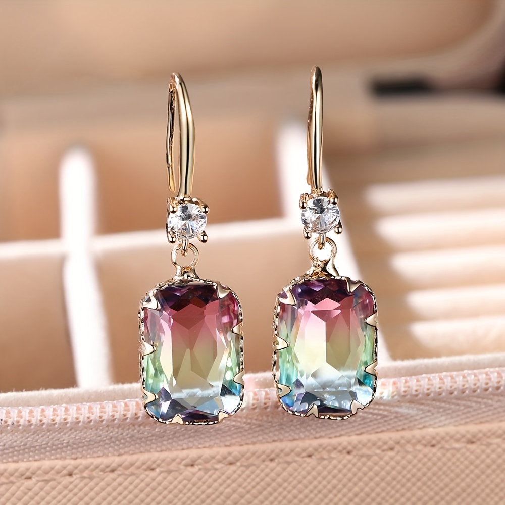 1 Pair Cute Bohemian Women's Red Drop Earrings, Luxurious Earrings, Wedding Earrings, Without Battery