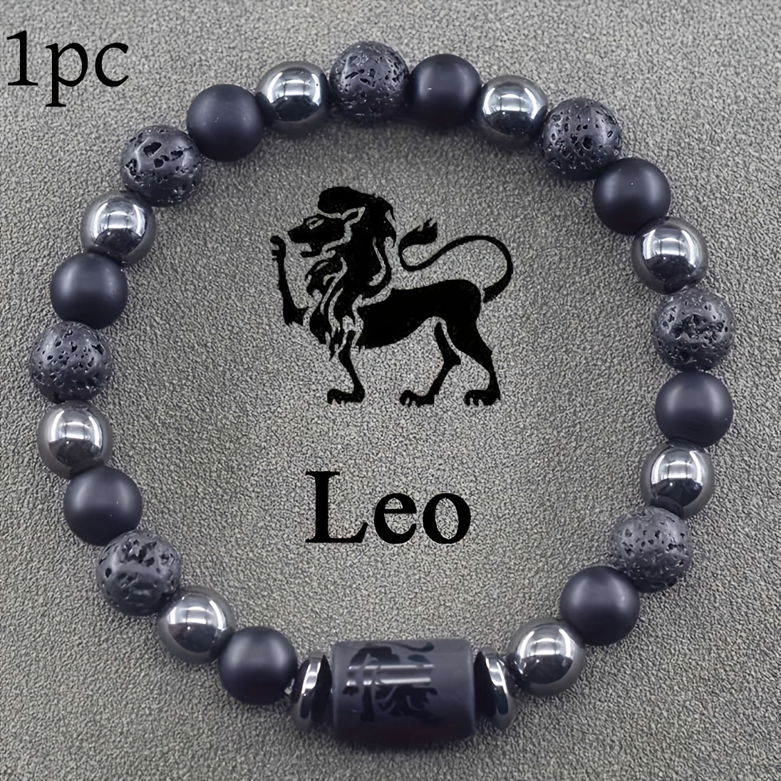 Image of 1pc/6pcs/12pcs, Zodiac Sign Natural Stone Beaded Bracelet, Bracelet For Couples , Birthday Gift For Men And Women, Christmas, Teacher's Day, Mother's Day, Father's Day Gift