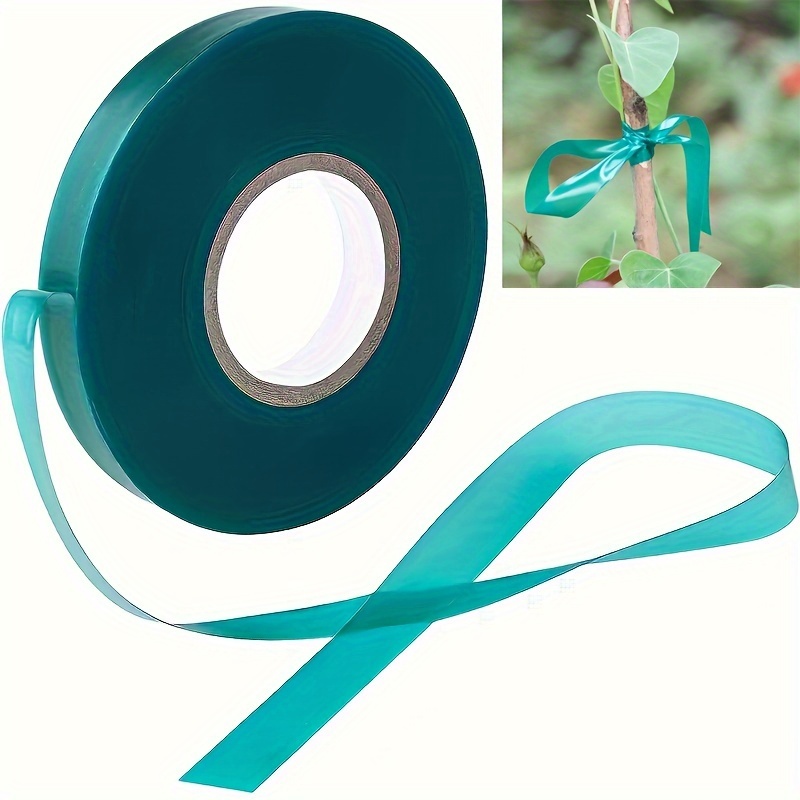 

1 Roll, Stretch Tie Tape Roll, Thick Sturdy Plant Ribbon, Garden Green Vinyl Stake Gardening Tools For Indoor Outdoor Patio Plant/length 108.26ft/180.44ft