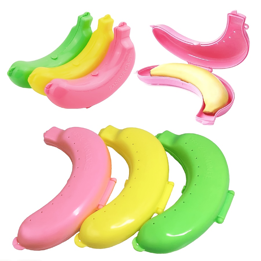 TEMU Boîte de conservation portable et réutilisable pour bananes, 1 pièce, récipient à fruits en plastique respirant, convient pour les voyages air,