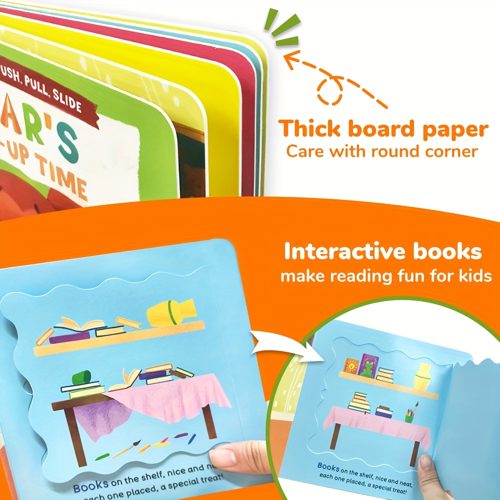 Bear's Tidy Up Time Push-Pull Book for Good Habits