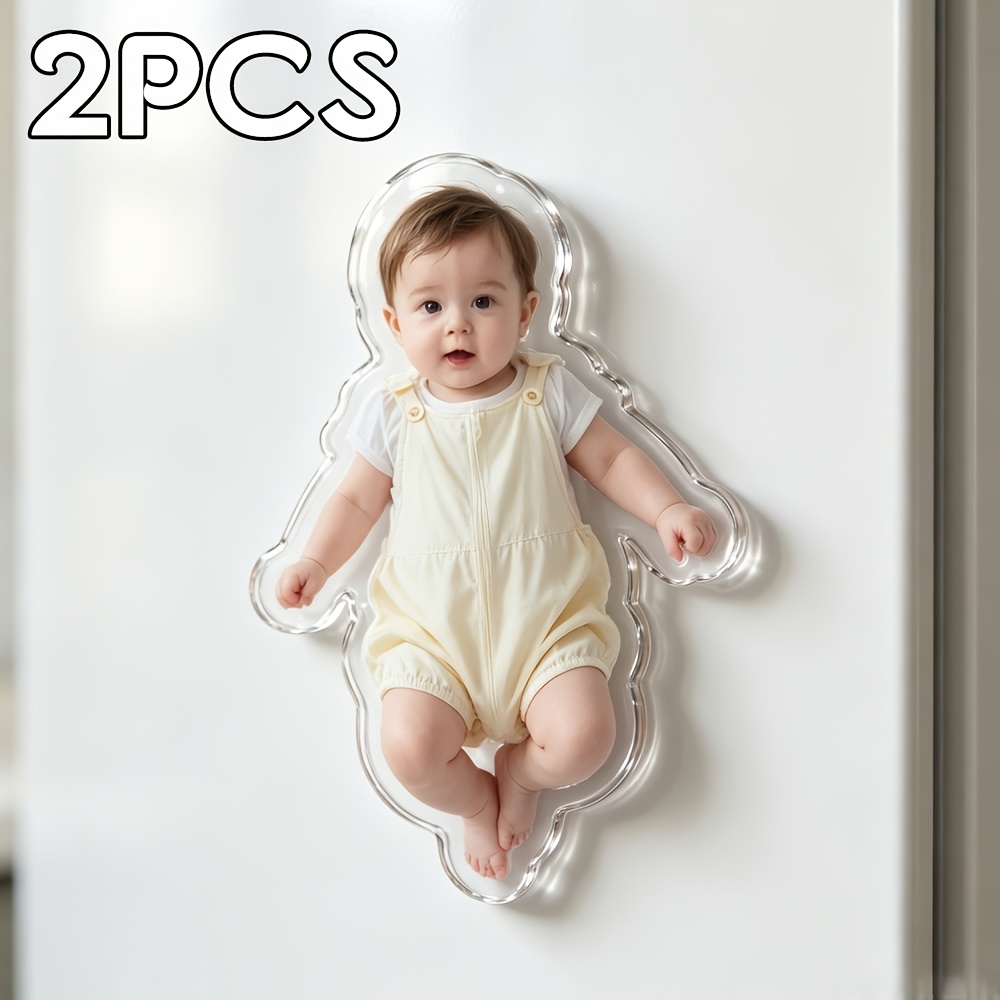 TEMU Aimants de réfrigérateur personnalisés en acrylique avec photos de portrait de irrégulières. Prend en charge la personnalisation avec des photos