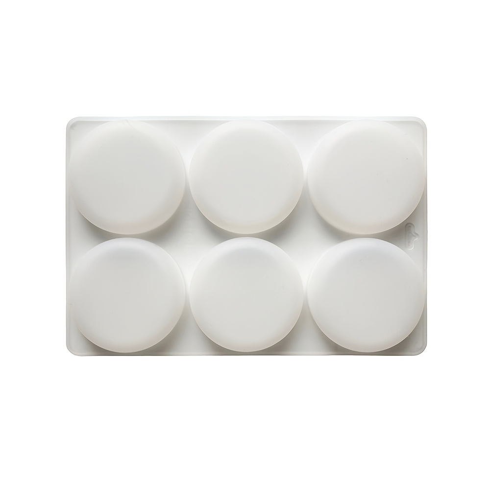 TEMU 1pc 6-cavity Round Soap Silicone Mold For Diy Handmade Aromatherapy Candles, Plaster, Epoxy Resin Soap Making
