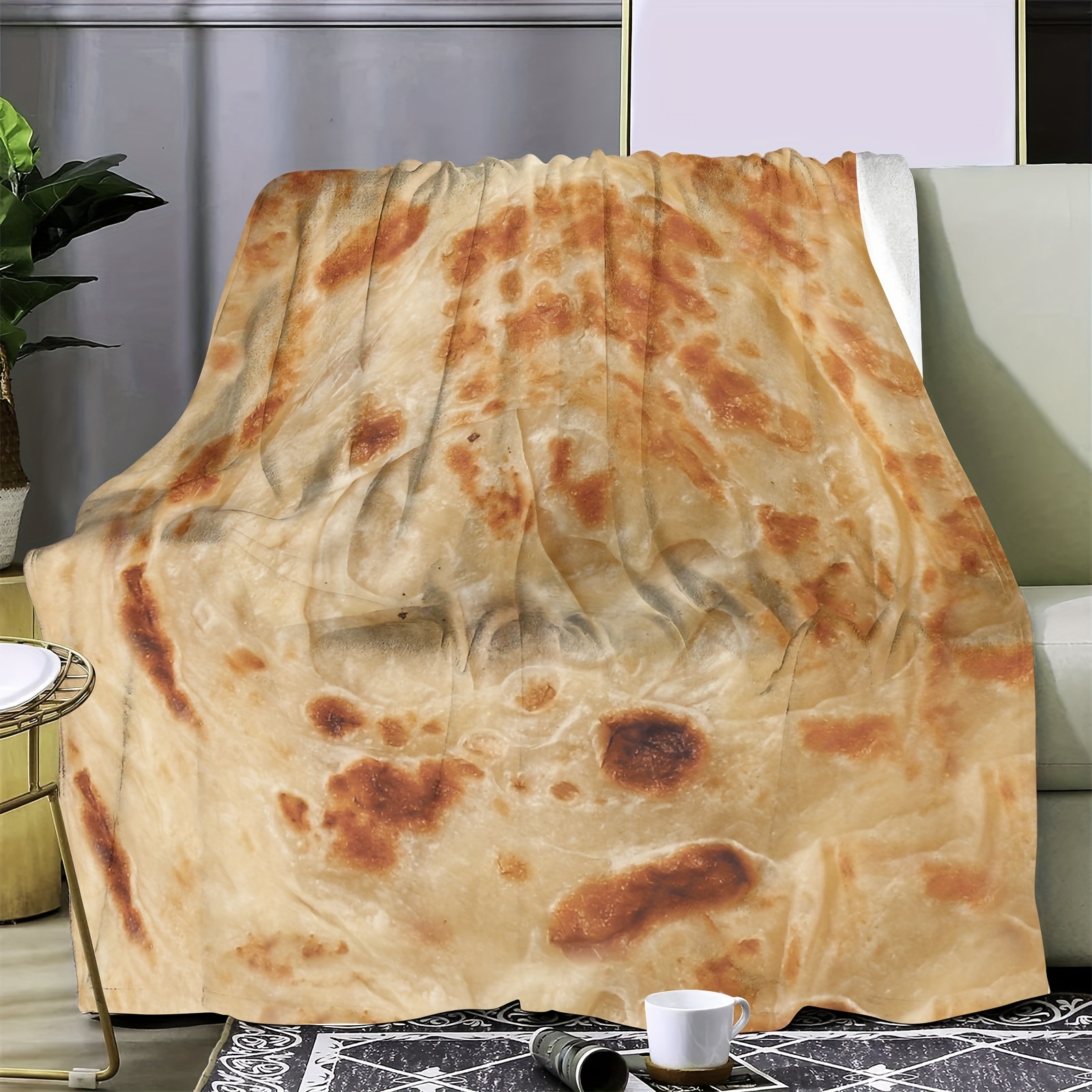 cozy mexican burrito themed flannel throw blanket soft warm Temu
