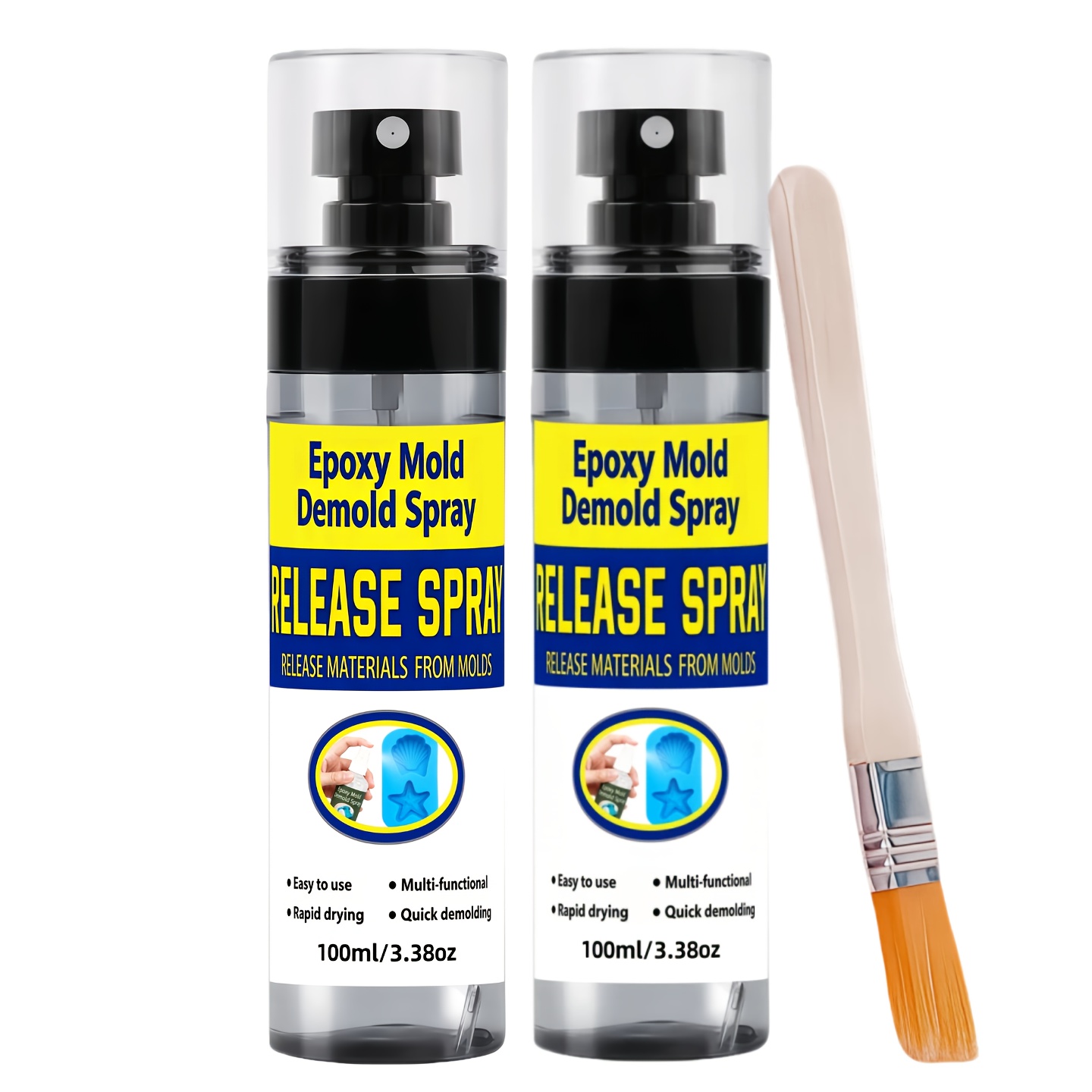 Spray For Demolding Epoxy Molds, Designed For , Reusable, Ensures Bubble-, Ideal For Rubber, Concrete, And Candle Molds, Prolongs Mold , Dries In