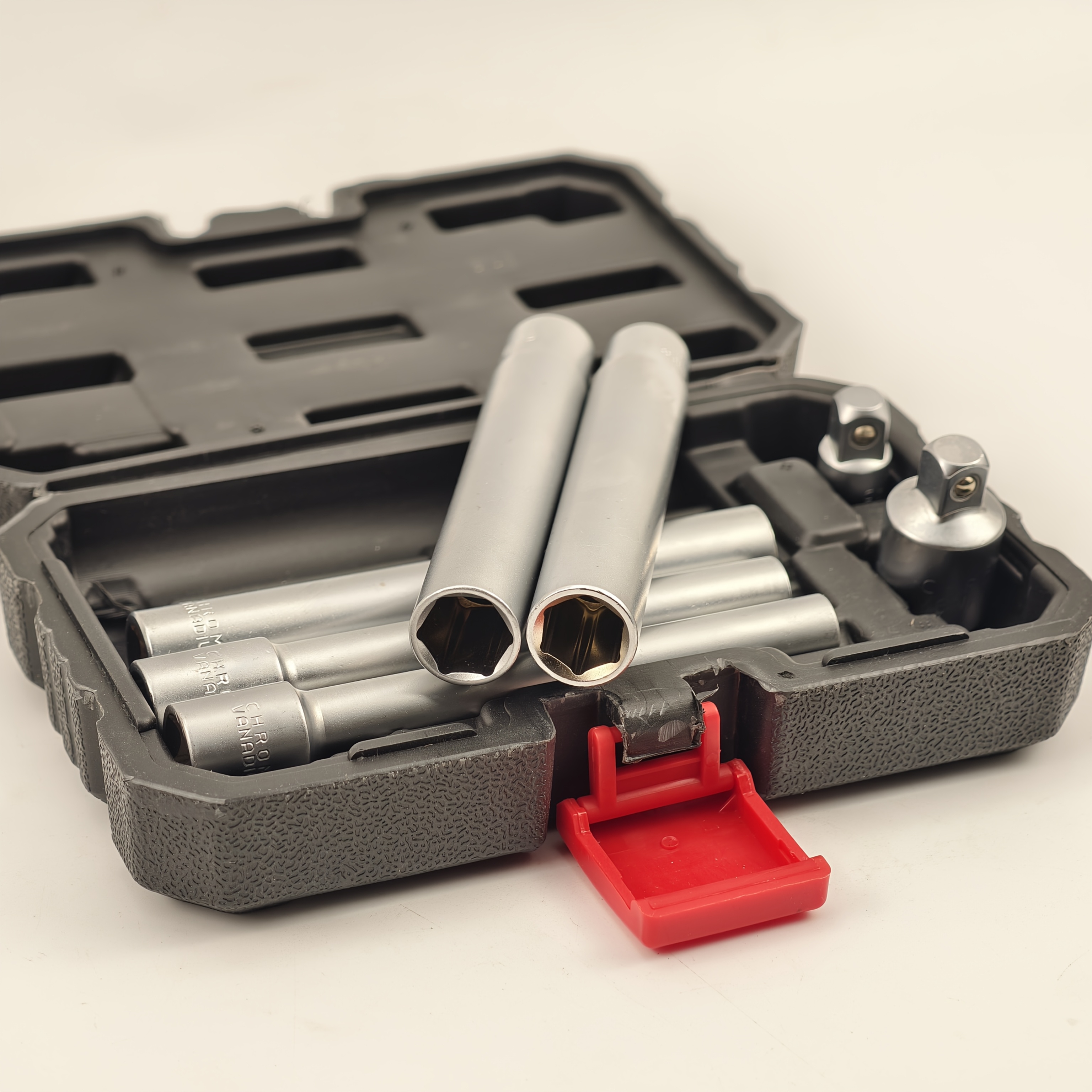 TEMU 7pcs Metric Long Hex Socket Set, Chrome Vanadium Steel, 3/8" Drive 8-12-13-14mm Deep Sockets, 120mm Extended Length, With 1/2" To 3/8" & 1/4" To