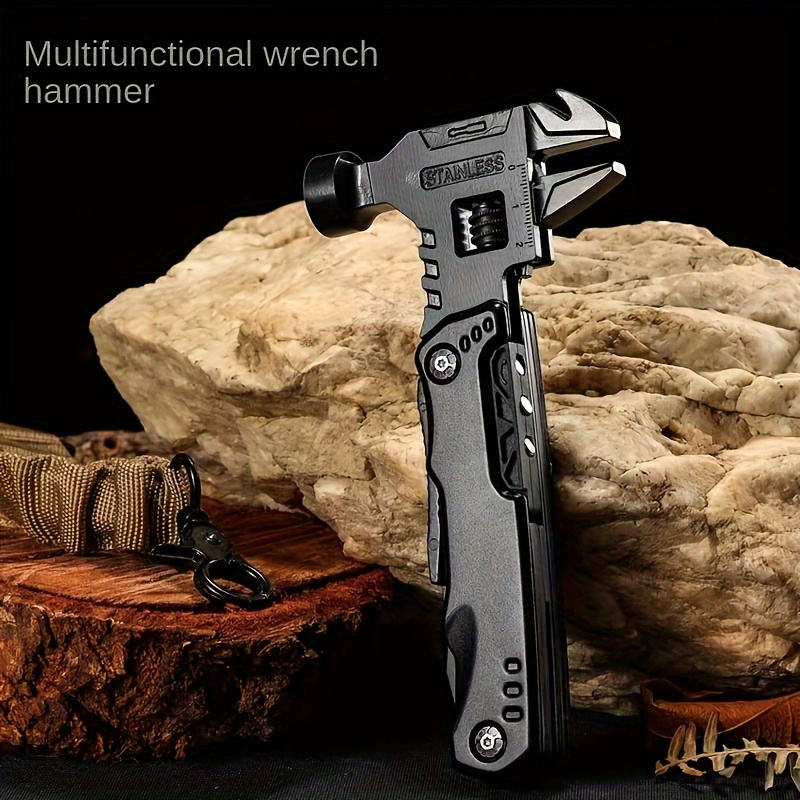 

1pc Multifunctional Wrench Hammer, Portable Nail Hammer Combination Folding Pliers, Outdoor Multitool