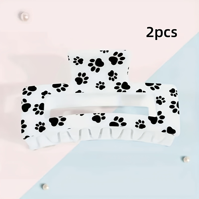 TEMU 2pcs Set Of Paw Print Clips - Stylish Additions For Everyday Wear And Parties, Perfect As A Gift