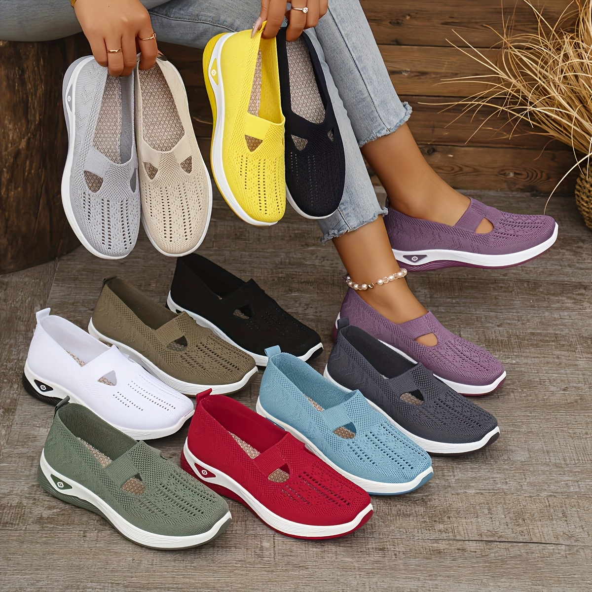 ladies summer breathable casual sports shoes fashionable sports shoes for   lightweight exercise comfortable walking shoes suitable for   walking in gardens   and other activities suitable for   to mothers