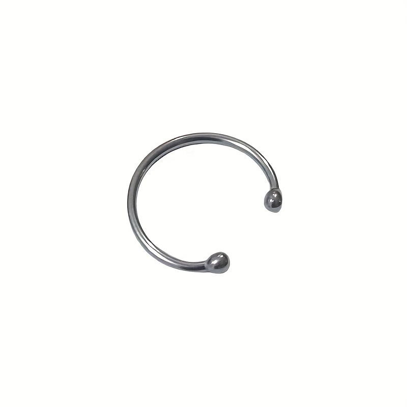 TEMU Anillo abierto de perforación estilo coreano en , anillo del dedo índice apilable de capas delgadas, acero inoxidable premium único de U, moda