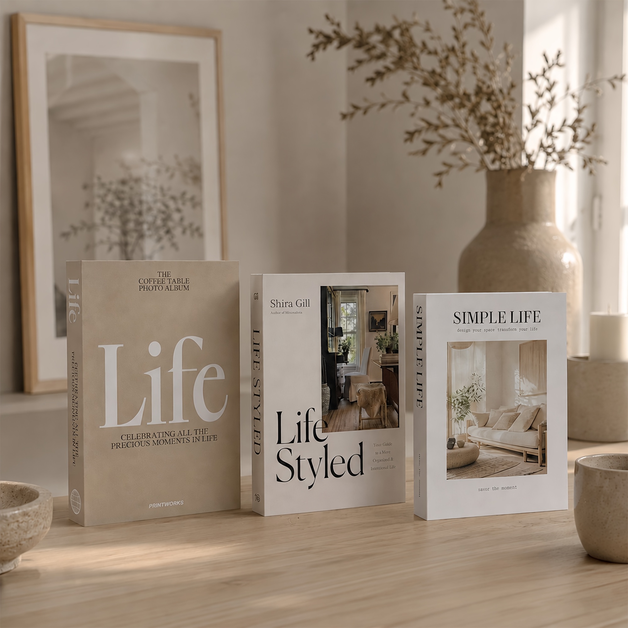 TEMU 3pcs Modern Stylish Decorative Books, Fake Book Decor For Home Decoration, Aesthetic Decorative Books, Coffee Table Books, Realistic Books For