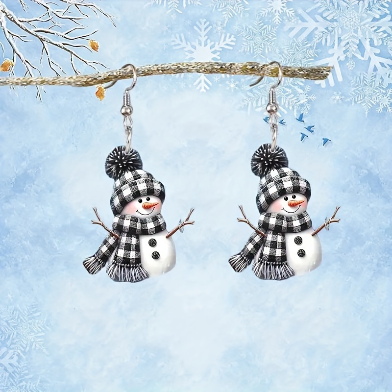 

Snowman Acrylic Dangle Earrings - Lightweight, & Christmas, Halloween, Valentine's Day & Birthday Gifts