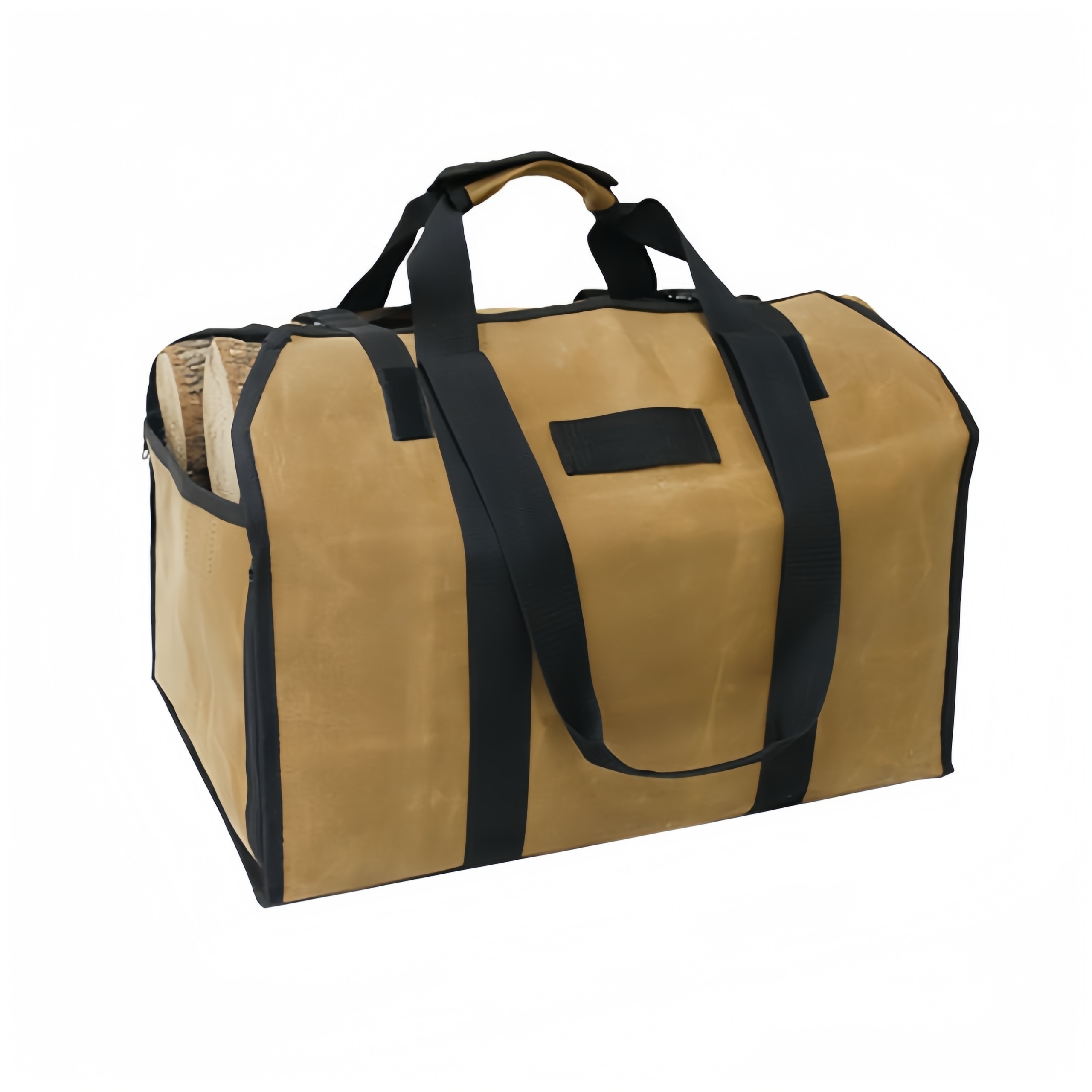   canvas firewood carrier with handle portable log tote for   transport details 0