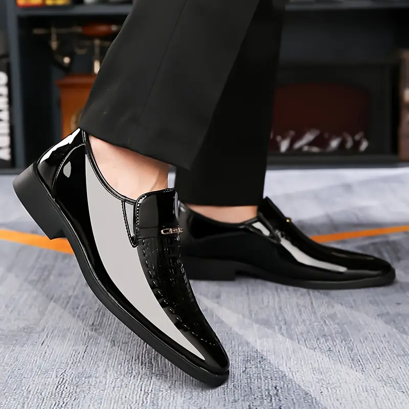 mens shiny business dress shoes fashionable versatile slip - Temu mens shiny business dress shoes fashionable versatile slip - Temu