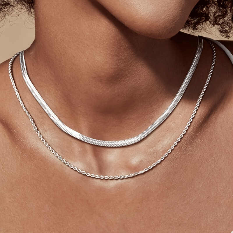 Creative Stackable Titanium Steel Necklace, Waterproof & Sweat-Resistant