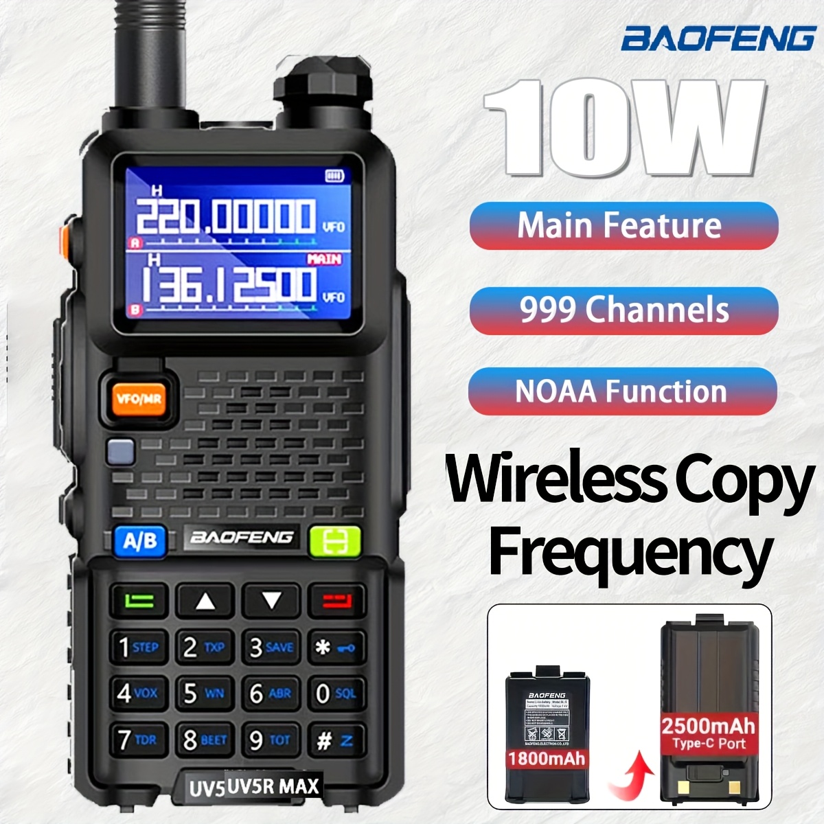   uv 5rm 10w high power multifunctional two way radio with 999   channel   function integrated 6 mhz band rechargeable lithium battery usb   mode uhf technology radio frequency 144 146mhz 144 146mhz radios 0