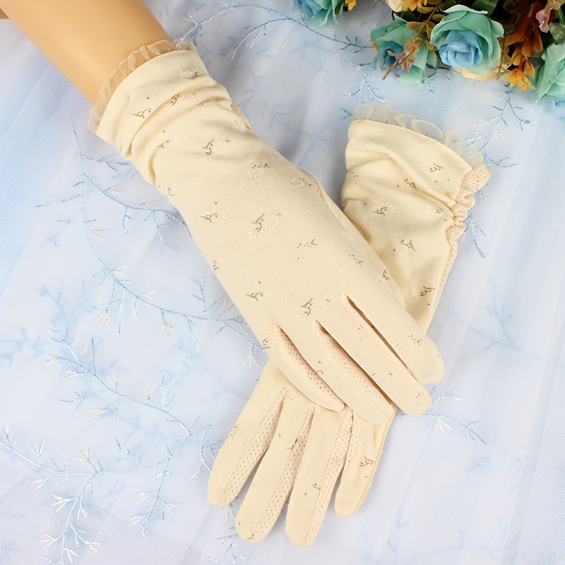 Women Gardening Gloves Ladies Soft Cotton Work Gloves Floral
