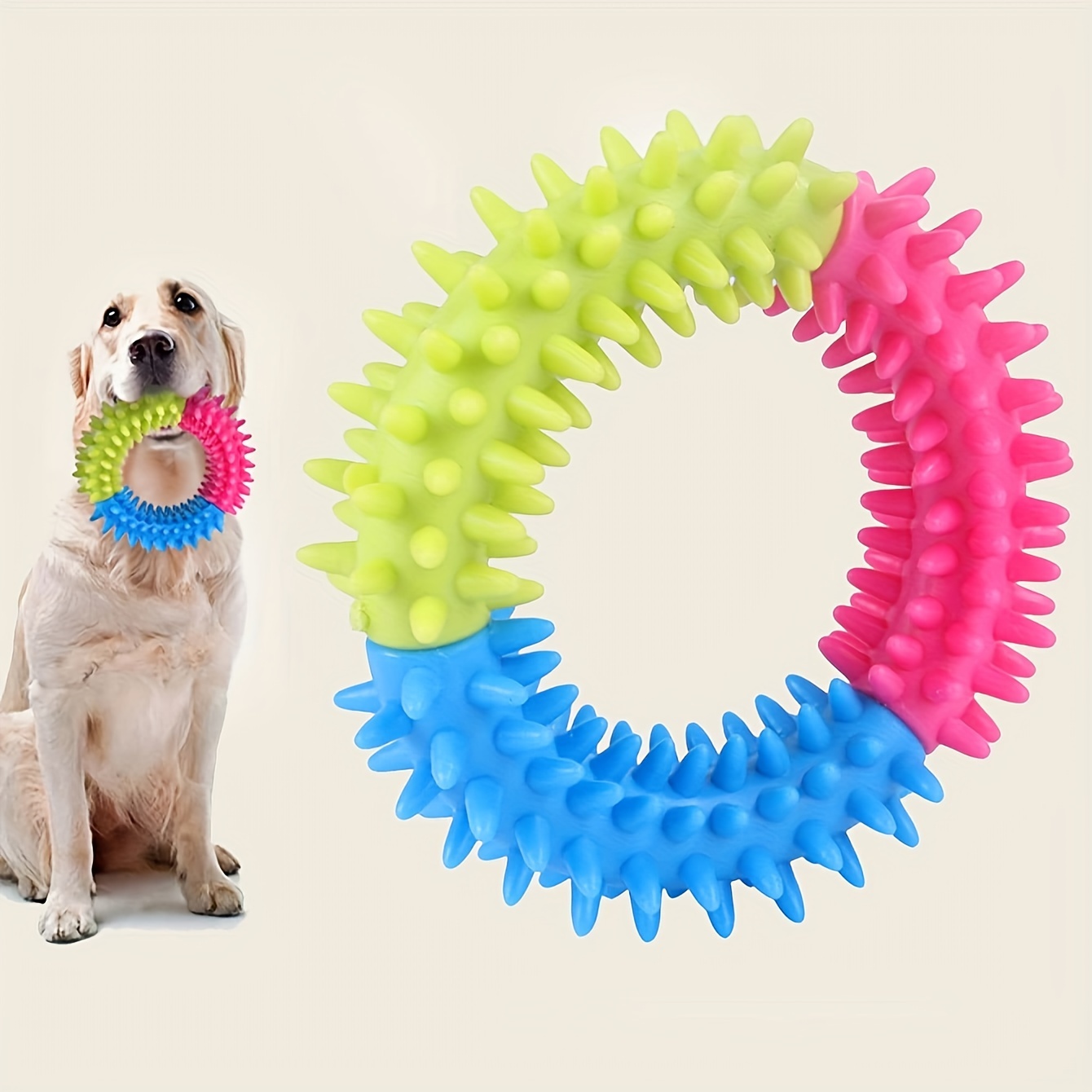 

Tri-color Cartoon Pattern Dog Chew Toy - Durable Plastic, All-breed Sizes, Battery-free Dog Toys For Aggressive Chewers Dog Toy