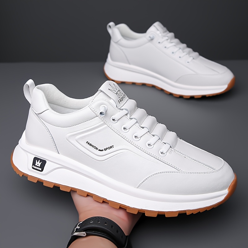 Men's Four-Season New Sneakers, Casual Shoes with Breathable Soft Sole and Anti-Slip Design, Fashionable White Shoes