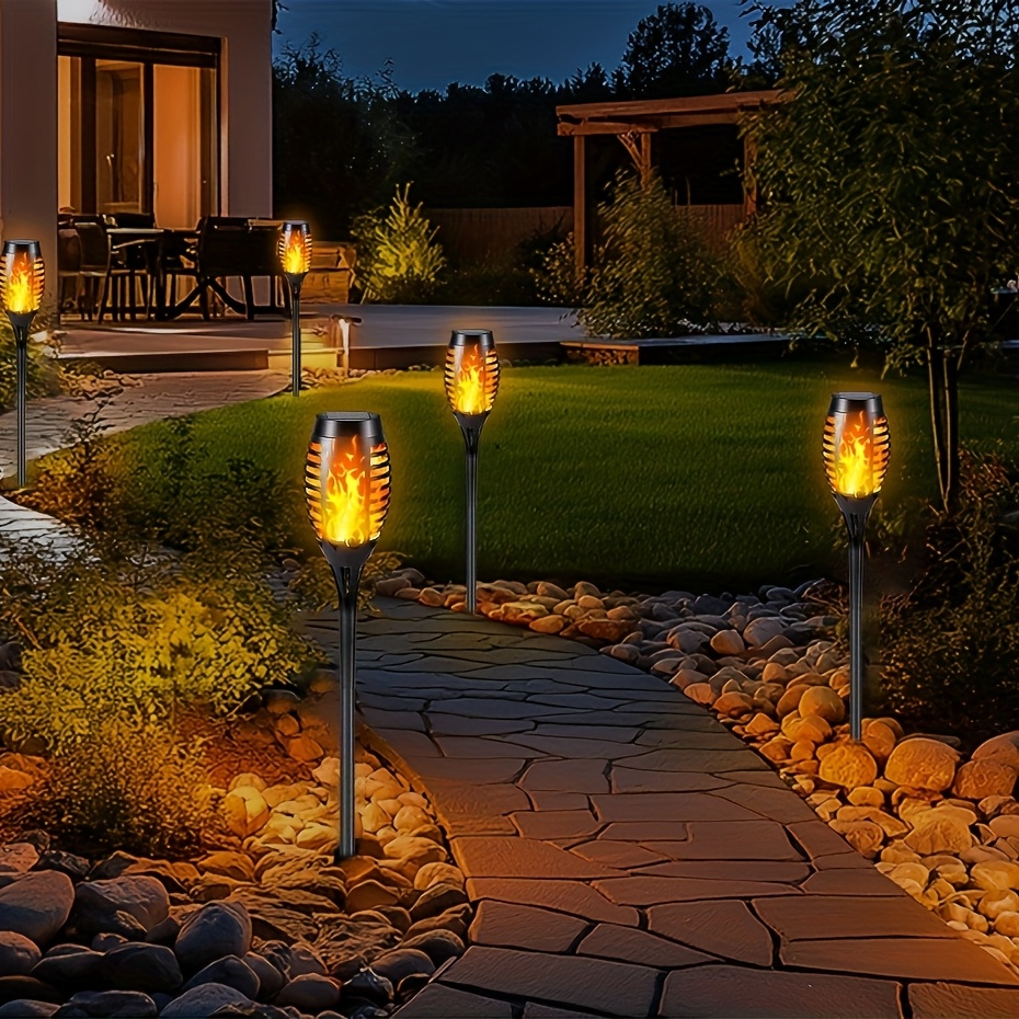 Solar Lights Outdoor, 8Pack Solar Torch Light With Flickering Flame, Waterproof