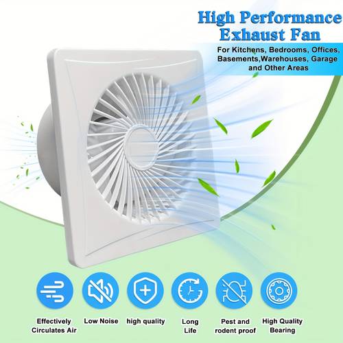 item picture 6 inch silent exhaust fan multi functional exhaust fan european standard exhaust fan with reflux baffle dehumidification and ventilation air flow 150 cubic meters per hour suitable for kitchens bathrooms pet rooms offices garages etc